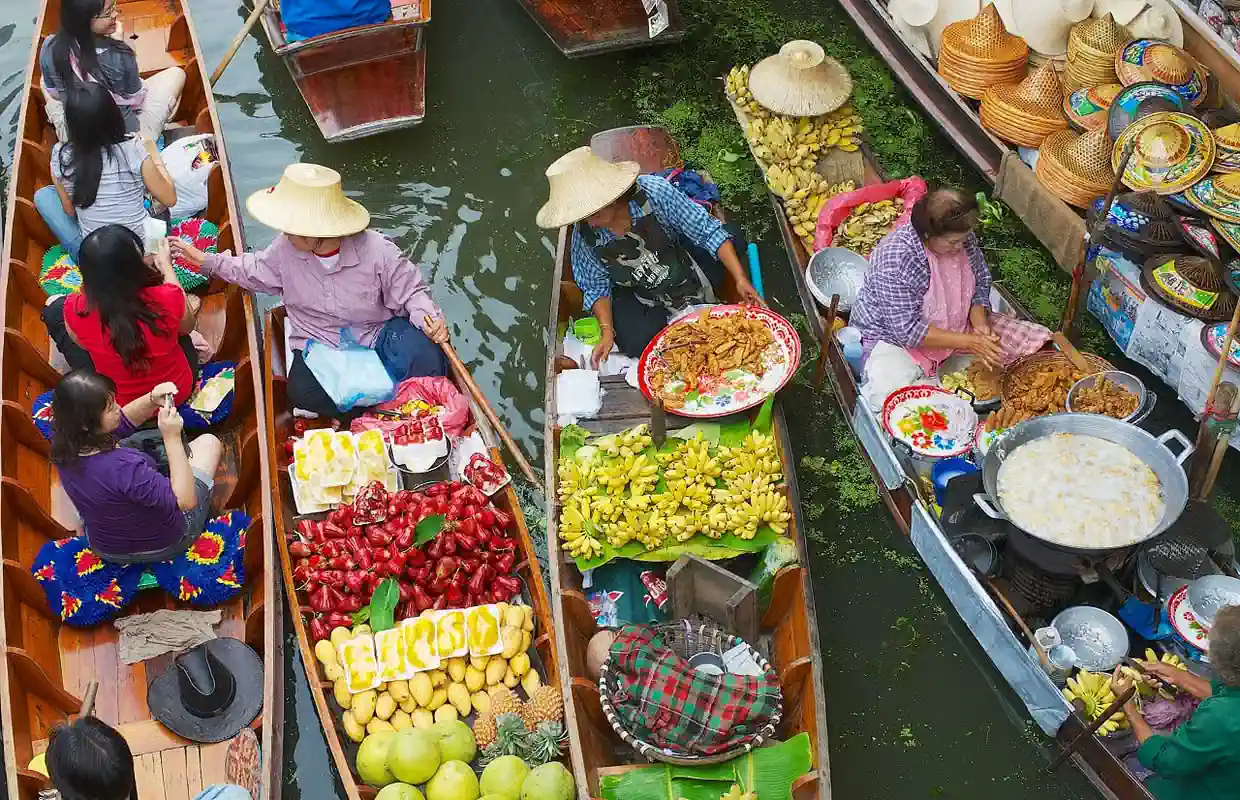 Bangkok: Targ kolejowy i pływający targ z rejsem